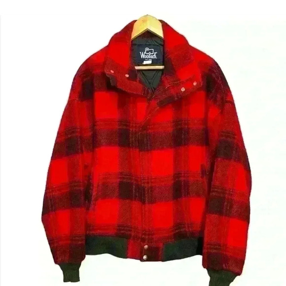 WOOLRICH 🐑 Vintage Plaid Bomber Jacket ❤️🖤❤️🖤 - Picture 13 of 15